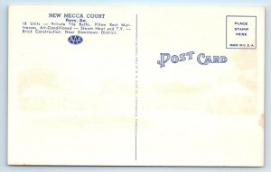 PERRY, GA Georgia  NEW MECCA COURT c1940s Linen Roadside  Postcard