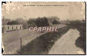 Old Postcard The Banks Of Couesnon Pontorson La Maison De Sante