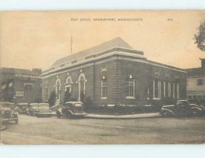 Unused 1940's POST OFFICE SCENE Newburyport Massachusetts MA hs1431@