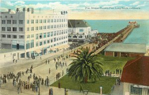 Postcard Pine Avenue Pleasure Pier Long Beach CA L.43