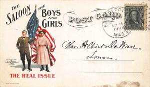 Chicago IL 1909 The Saloon or The Boys and Girls Christian Temperance Postcard