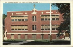 Warren RI New French School c1920 Postcard