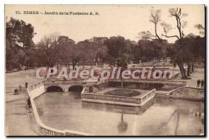 Postcard Old Nimes Jardin De La Fontaine