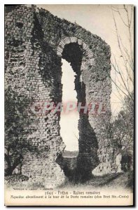 Postcard Old Frejus Roman Ruins Aqueduct leading to the gate tower Roman Bret...