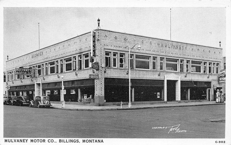 Billings MT Mulvaney Motor Co. Plymouth Dodge Dealership Postcard