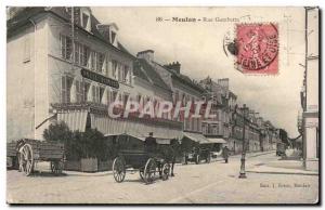 Postcard Old Meulan Rue Gambetta