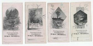 (4) Trade Cards, Ferdinand Smith, Pharmacist, Providence, RI, Country Scenes