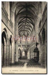 Old Postcard Quimper Interior of the Cathedral Nave
