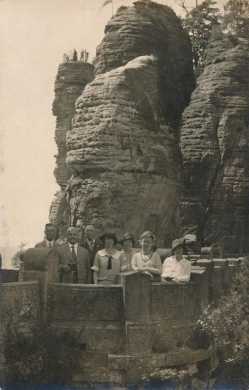 RPPC Tourists near Konigstein, Bavaria, Germany