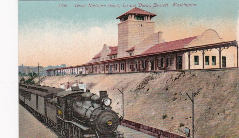 Washington Everett Train At The Great Northern Railway Depot sk3434