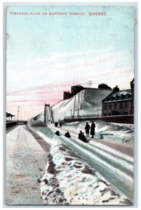 c1910 Toboggan Slide on Dufferin Terrace Quebec Canada Antique Postcard