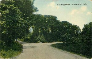 New York Long Island C-1910 Winding Drive Woodmere Empire Postcard 22-4222