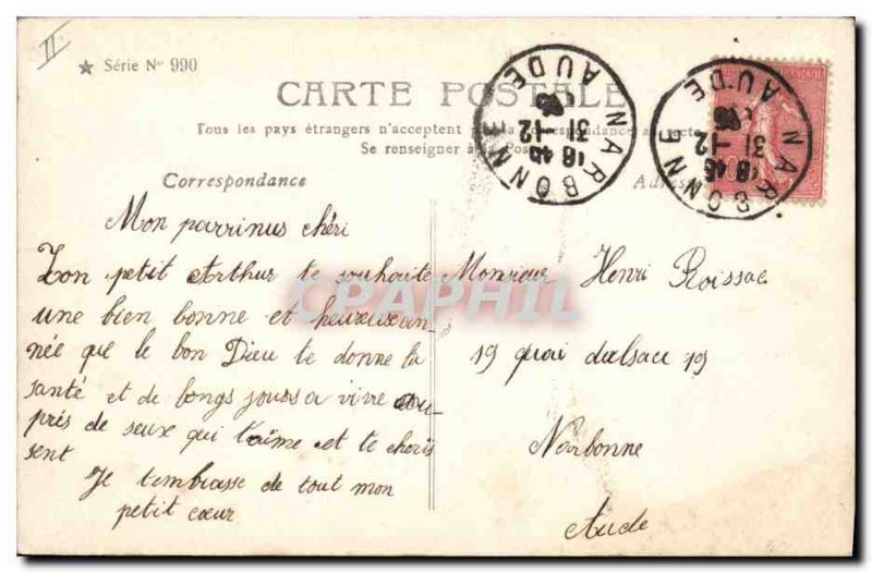 Old Postcard Fantasy Flowers Year 1906 Children