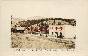 CO, Buffalo Creek, Colorado, RPPC, C & S Railroad Depot, Green's Store