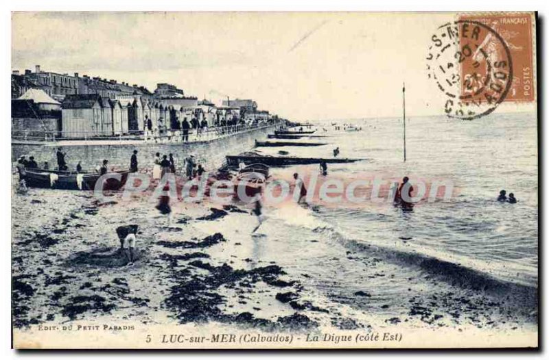 Postcard Old Luc sur Mer Calvados La Digue East Coast