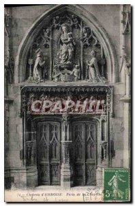 Old Postcard Chateau d'Amboise Gate Chapel