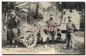 Postcard Old Army ambulance car demolished by a German shell