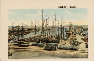 Anvers Bassin Belgium Unused Litho Postcard G96