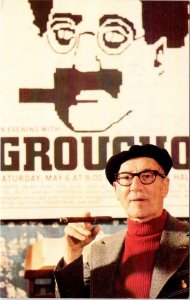 Actor & Comedian GROUCHO MARX & CIGAR 1970's Tom Zimberoff~Photographer Postcard