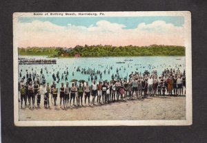PA Bathing Beach Bathers Harrisburg Pennsylvania Vintage Postcard