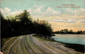 Vintage Massachusetts Postcard - Taunton - Watson's Pond Near Sabatia Lake