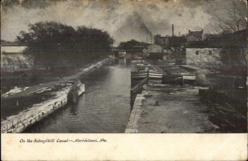 Norristown PA Canal Scene c1910 Postcard