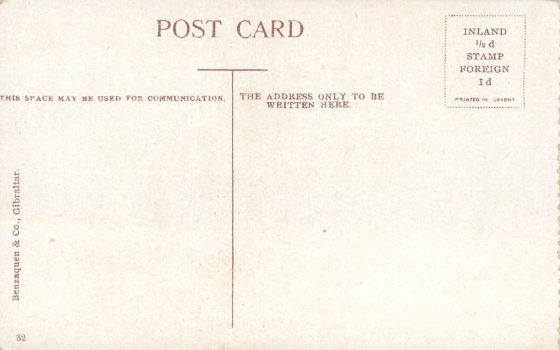 Gibraltar town panorama old postcard