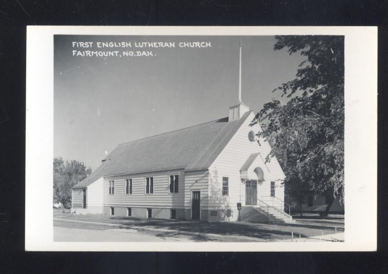 RPPC FAIRMOUNT NORTH DAKOTA ENGLISH LUTHERAN CHURCH REAL PHOTO POSTCARD