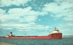 Vintage Postcard The Cason J. Callaway Downbound From Soo Lakes Shipping Vessel