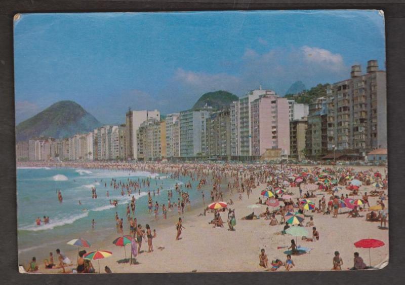 Copacabana Beach, Rio De Janeiro, Brazil - Used 1968 - Corner Wear