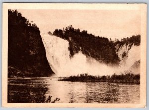 La Cataracte De La Rivière Montmorency Falls, Québec Canada, Sepia Postcard