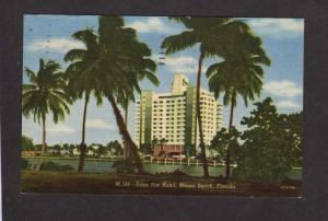 FL View Eden Roc Hotel, Miami Beach Florida Postcard, Linen PC