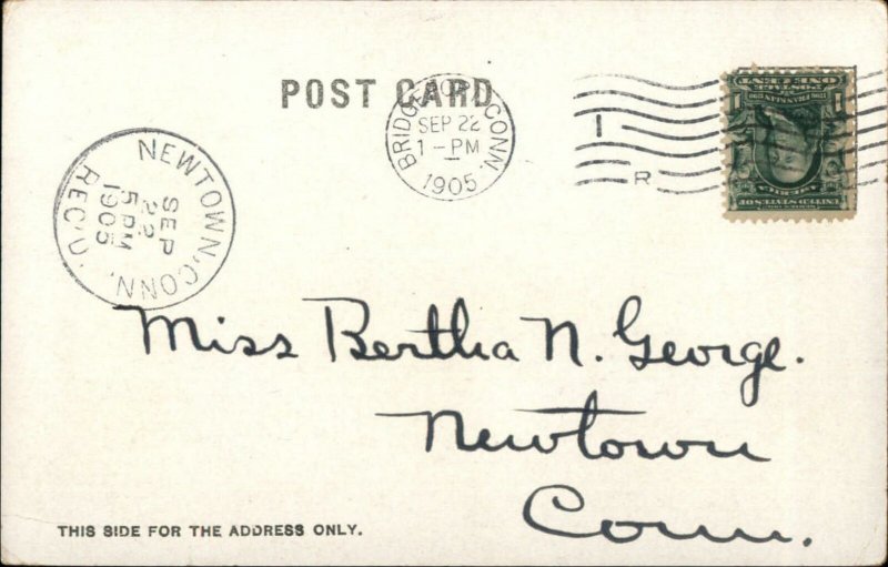 Bridgeport CT Main St. 1905 Used Postcard