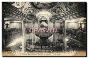 Postcard Old Ship Boat Havre Interior of SS France Cie Generale Transatlantiq...