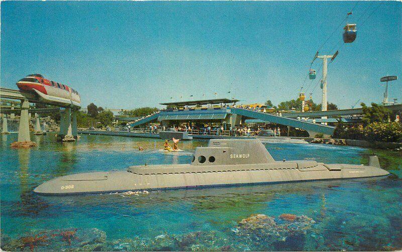 Anaheim California Amusement Disneyland Postcard Submarine ride 3404