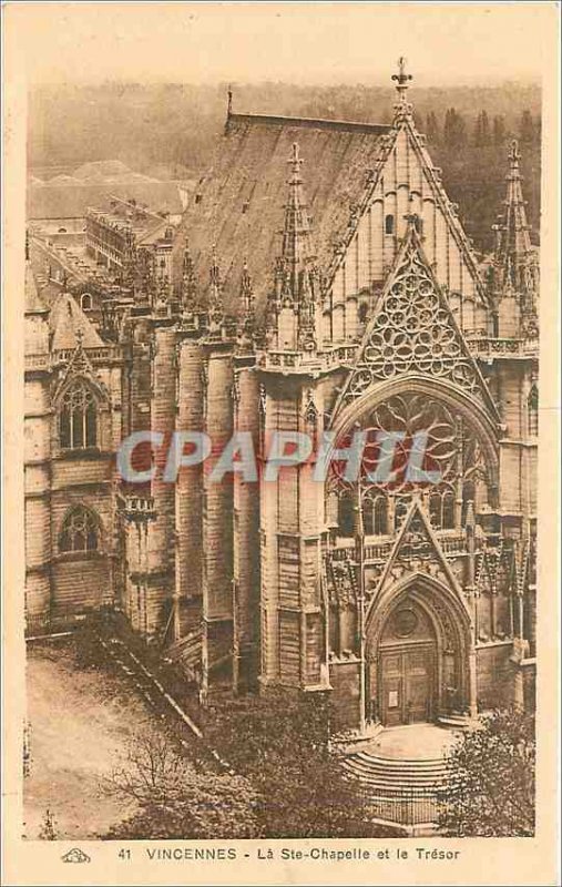 Old Postcard Vincennes Holy Chapel and the treasure