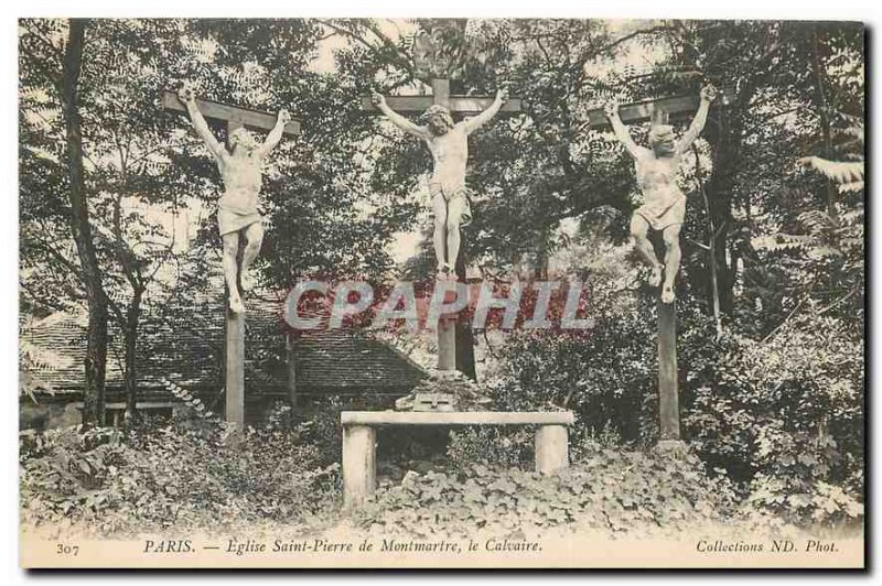 Old Postcard Paris Eglise Saint Pierre de Montmartre Calvary