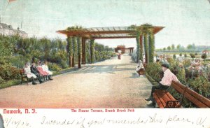 Vintage Postcard 1906 The Flower Terrace Branch Park Newark NJ New Jersey