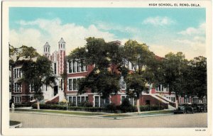 c1920 EL RENO Oklahoma Ok Postcard HIGH SCHOOL