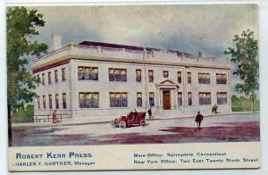 Robert Kerr Press Main Office Springdale Connecticut 1910c postcard