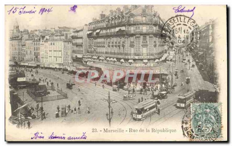 Postcard Old Marseille Rue de la Republique