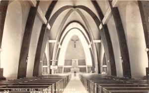 D76/ Monterrey Mexico Real Photo RPPC Postcard c40s Interior Templo La Purisima