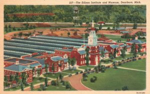 Vintage Postcard Edison Institute & Museum Building Landmark Dearborn Michigan