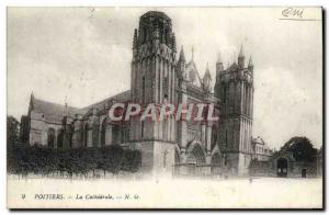 Old Postcard Poitiers Cathedral