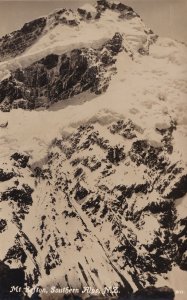 Mount Sefton Southern Alps New Zealand Old Real Photo Postcard