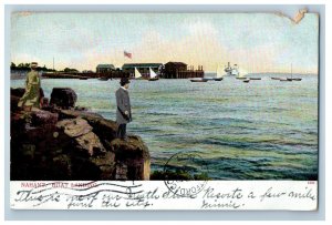 1907 Nahant Boat Landing, Nahant MA Hartford CT Posted Antique Postcard