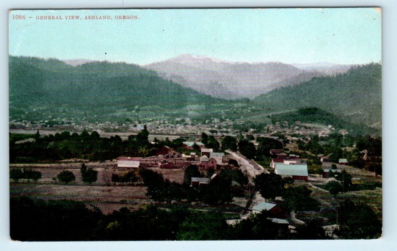 ASHLAND, Oregon OR ~ General View BIRD'S EYE c 1910s  Postcard