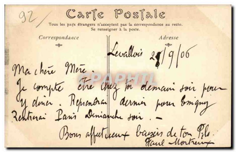 Old Postcard Parc de St Cloud palace ruins