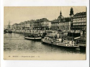 3082592 FRANCE Rouen Perspective des Quais Vintage PC