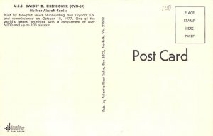 U.S.S. Dwight D. Eisenhower Nuclear Aircraft Carrier View Postcard Backing 
